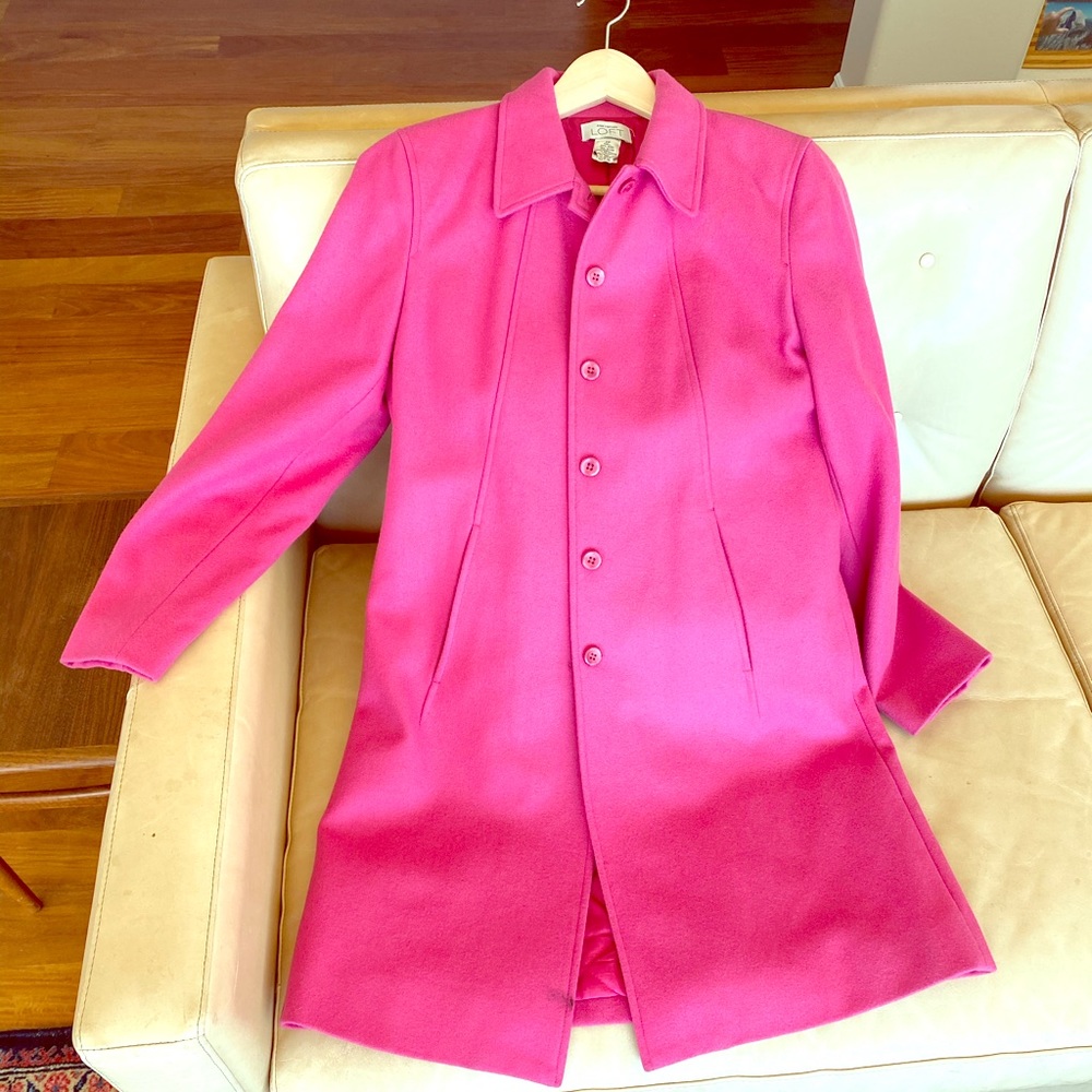 Pink Ann Taylor Peacoat, size 2P